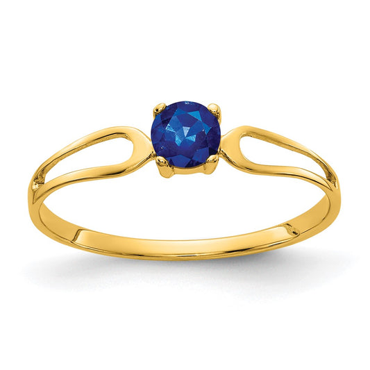 14K Yellow Gold 4mm Sapphire ring