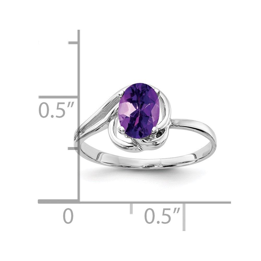 14k White Gold 7x5mm Oval Amethyst ring