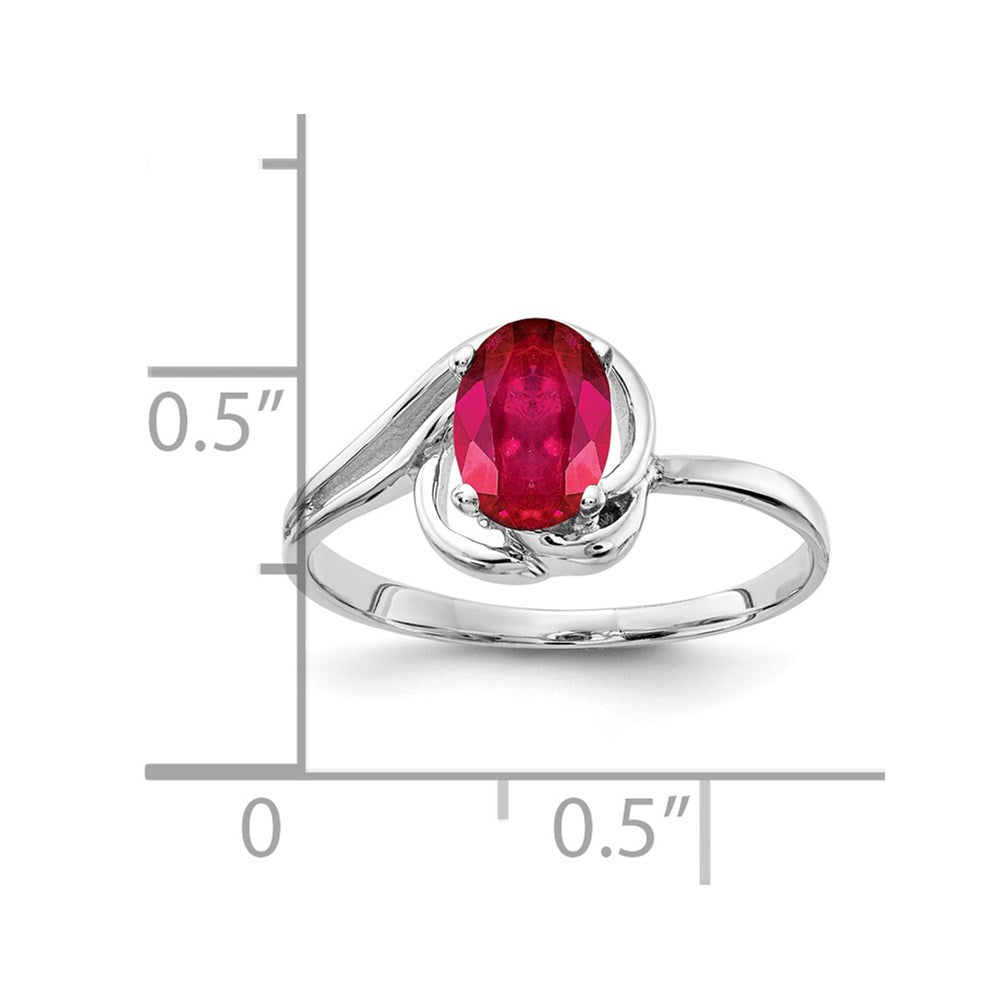 14k White Gold 7x5mm Oval Ruby ring