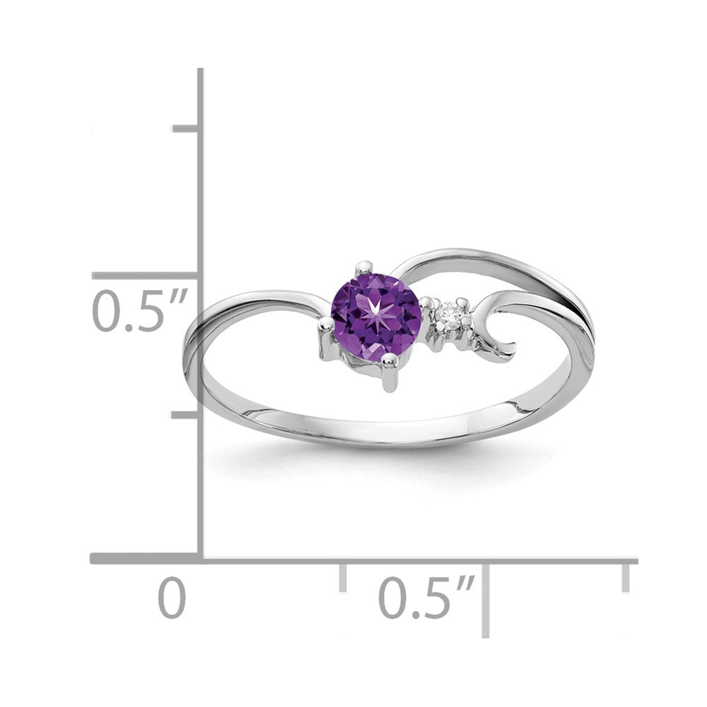 14k White Gold 4mm Amethyst VS Real Diamond ring