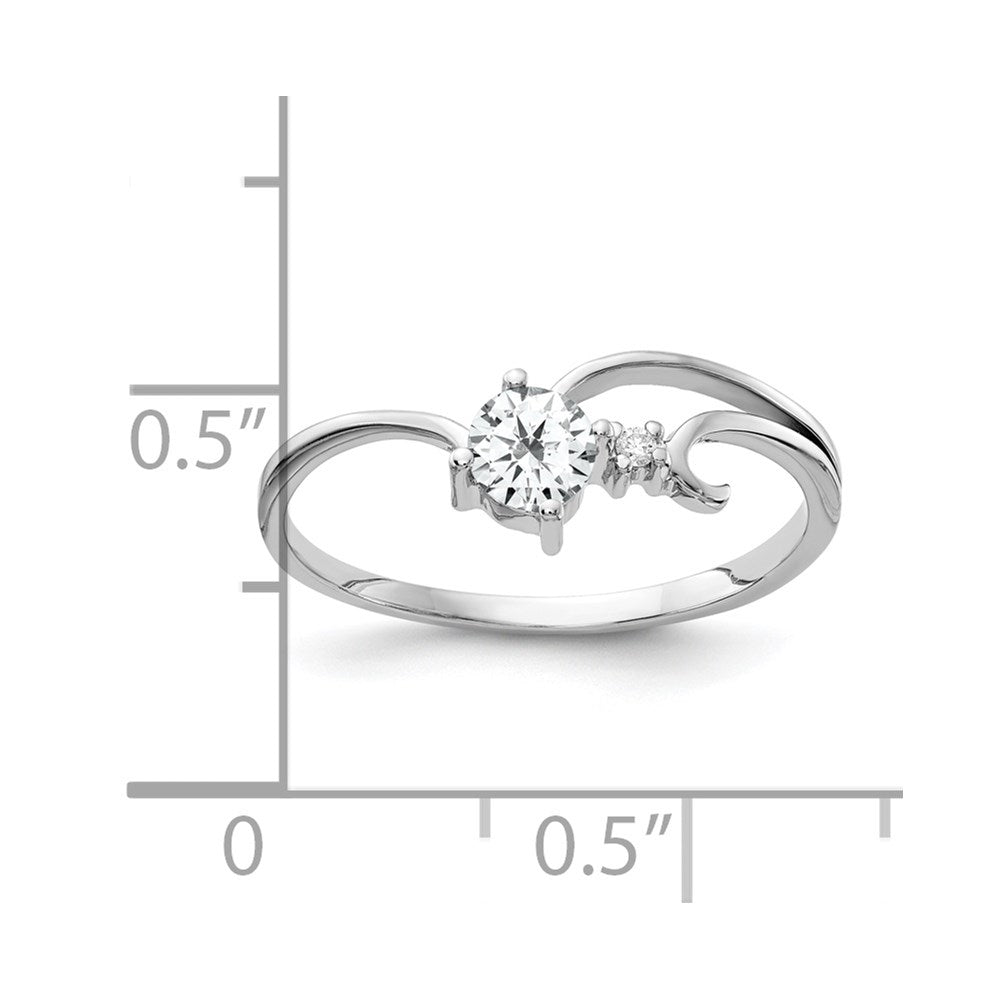 14k White Gold 4mm Cubic Zirconia AA Real Diamond ring