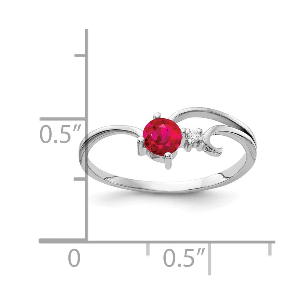 14k White Gold 4mm Ruby AAA Real Diamond ring