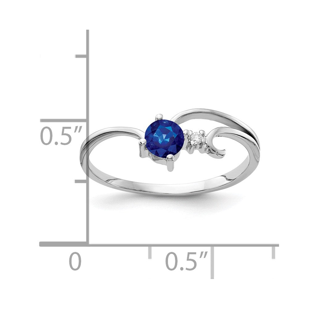 14k White Gold 4mm Sapphire AA Real Diamond ring