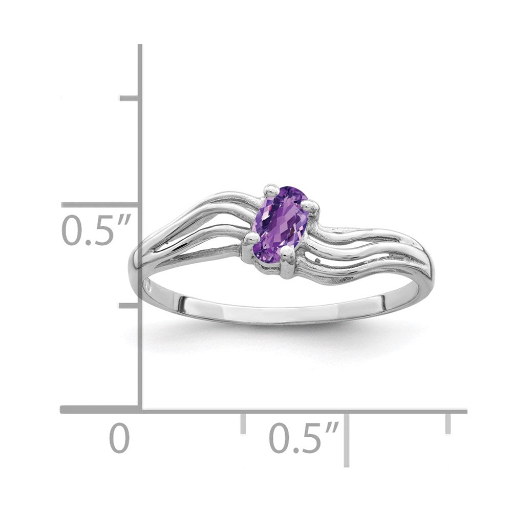 14k White Gold 5x3mm Oval Amethyst ring