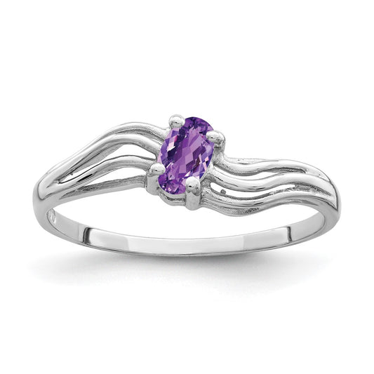 14k White Gold 5x3mm Oval Amethyst ring