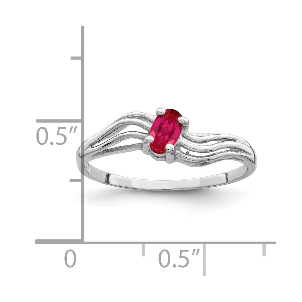 14k White Gold 5x3mm Oval Ruby ring