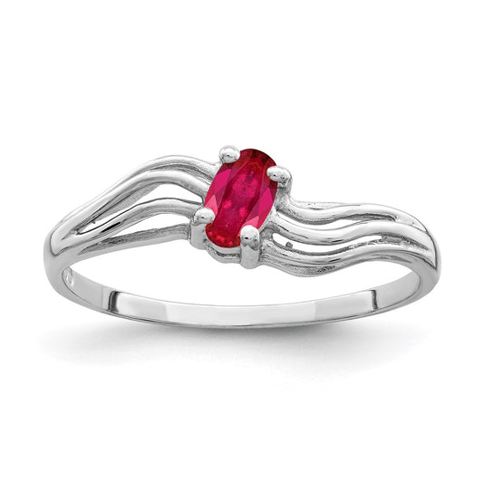 14k White Gold 5x3mm Oval Ruby ring