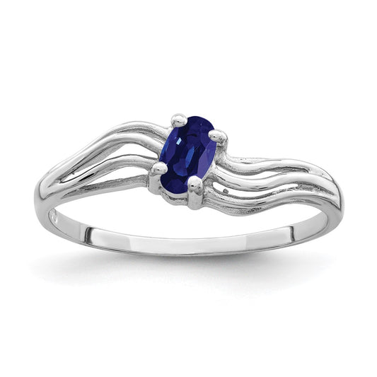 14k White Gold 5x3mm Oval Sapphire ring