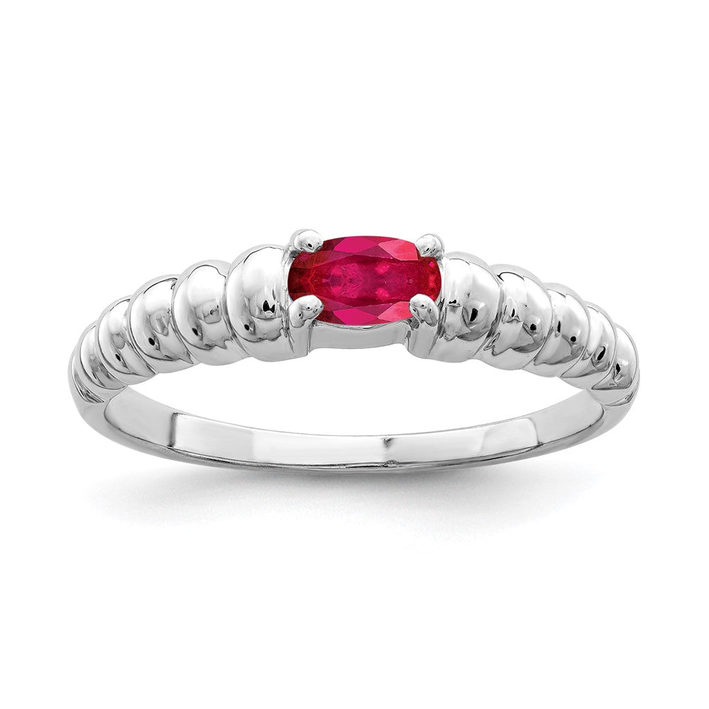 14k White Gold 5x3mm Oval Ruby ring