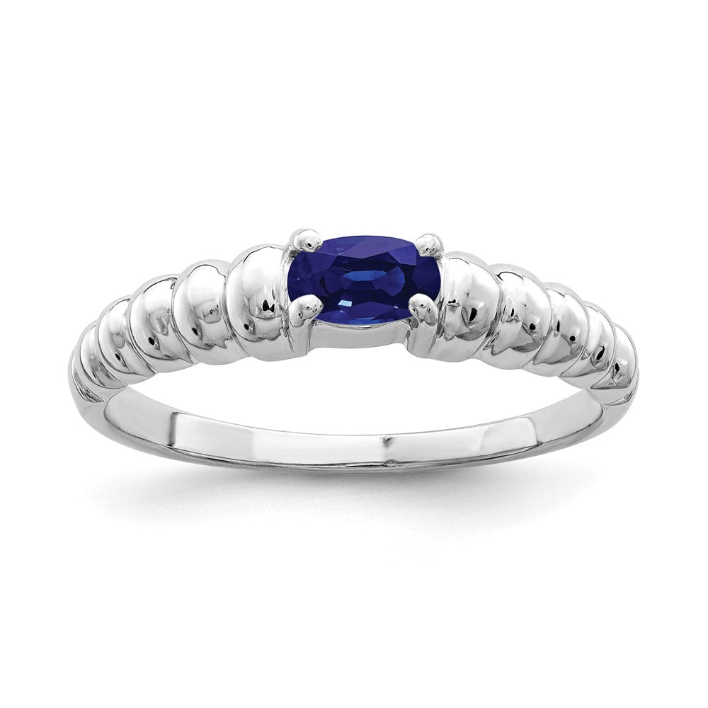 14k White Gold 5x3mm Oval Sapphire ring