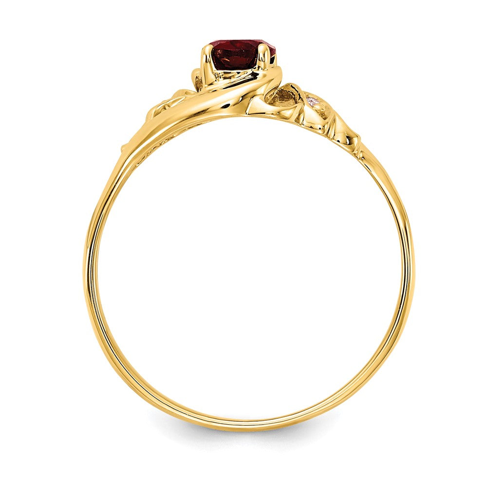 14K Yellow Gold 6x4mm Oval Garnet Checker A Real Diamond ring