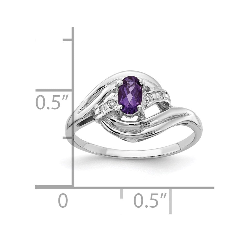 14k White Gold Amethyst Real Diamond ring