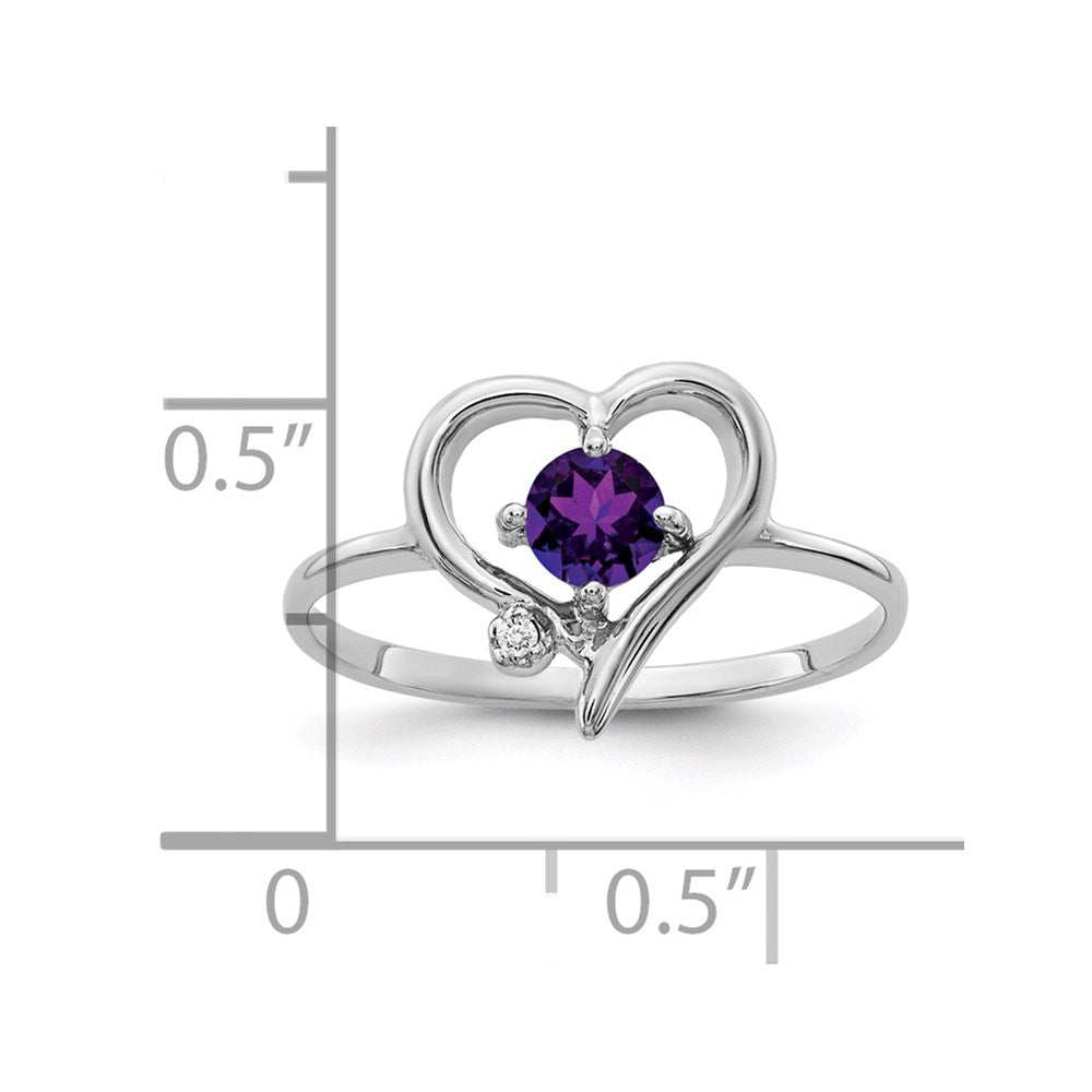 Solid 14k White Gold 4mm Simulated Amethyst VS CZ Ring