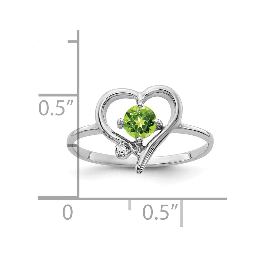 Solid 14k White Gold 4mm Simulated Peridot AAA CZ Ring