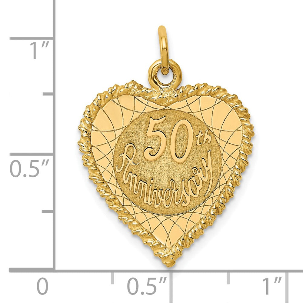 14k Yellow Gold 50th ANNIVERSARY Charm