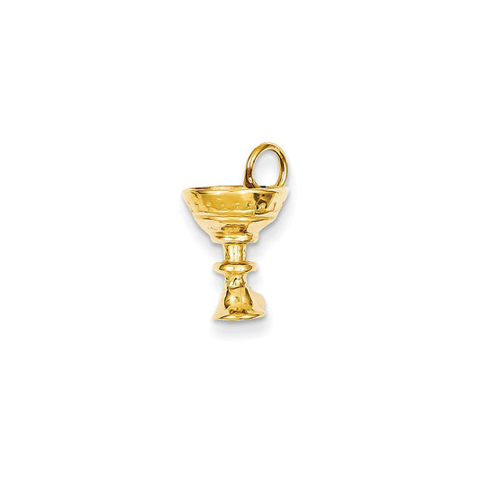 14k Yellow Gold 3-D Polished Chalice Charm