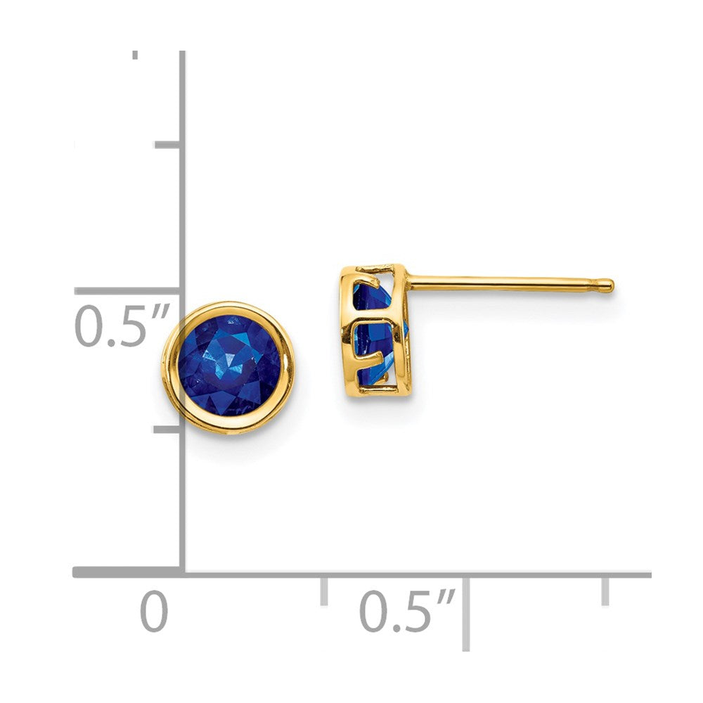 14k 5mm Bezel Sapphire Stud Earrings