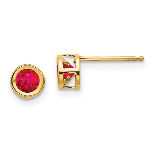 14k Ruby Earrings - July