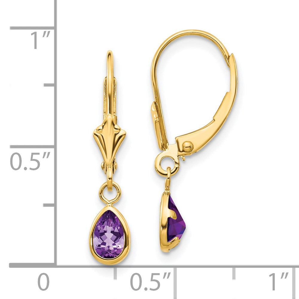 14k 6x4mm Amethyst/February Earrings