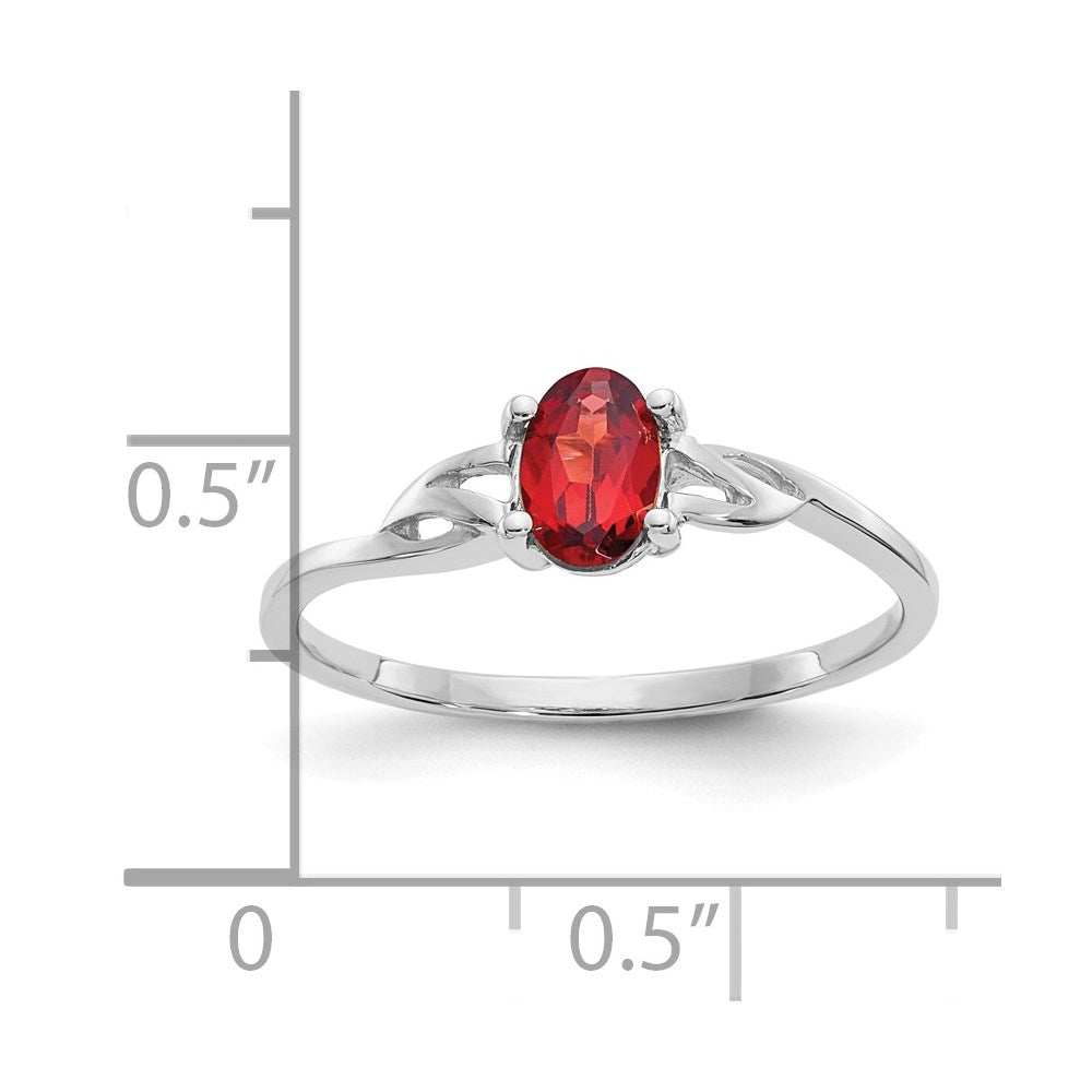 14k White Gold Garnet Birthstone Ring