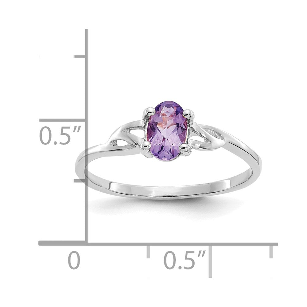 14k White Gold Amethyst Birthstone Ring