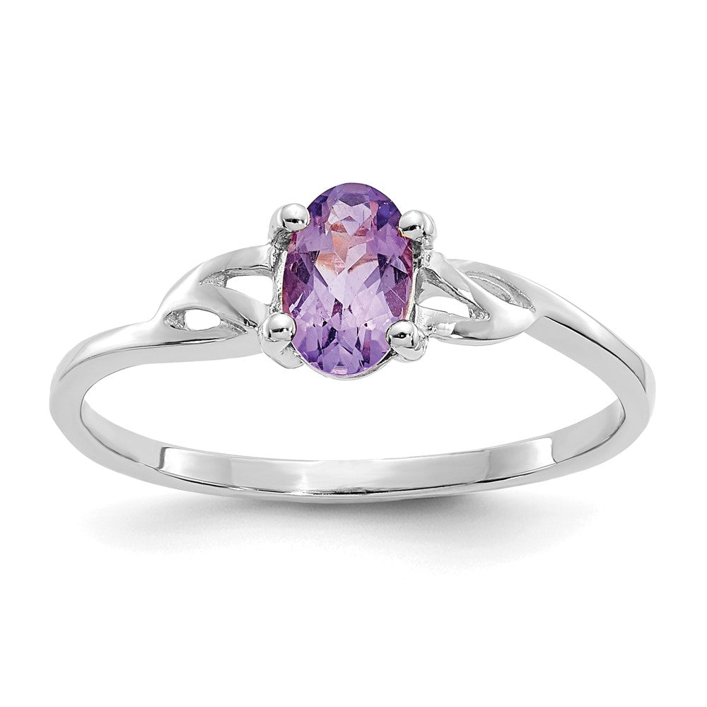 14k White Gold Amethyst Birthstone Ring