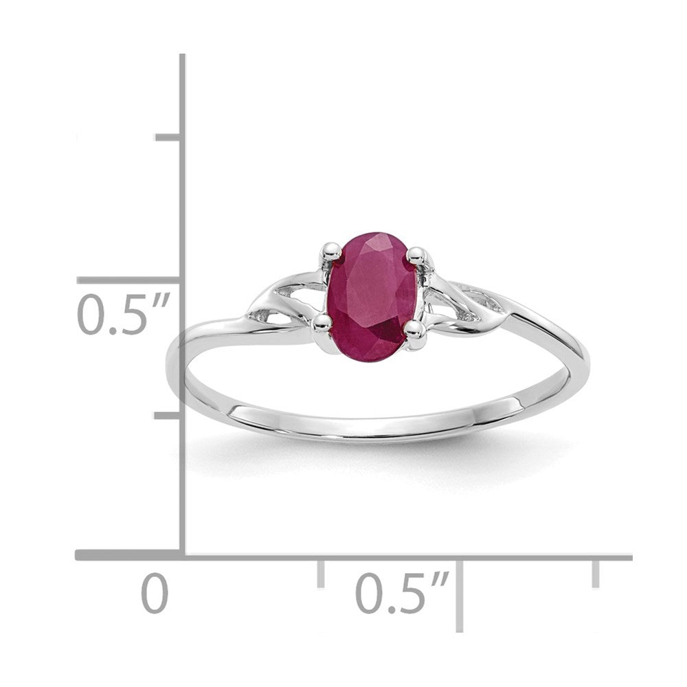 14k White Gold Ruby Birthstone Ring