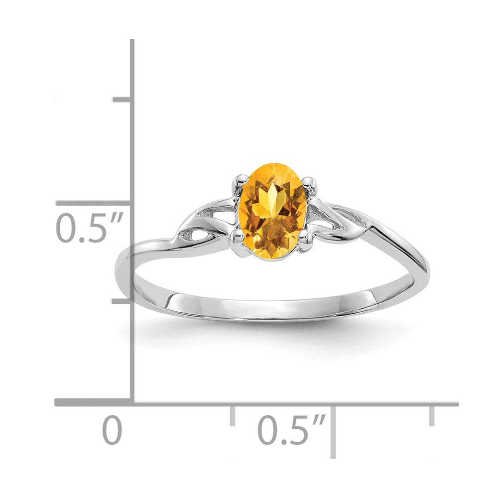 14k White Gold Citrine Birthstone Ring