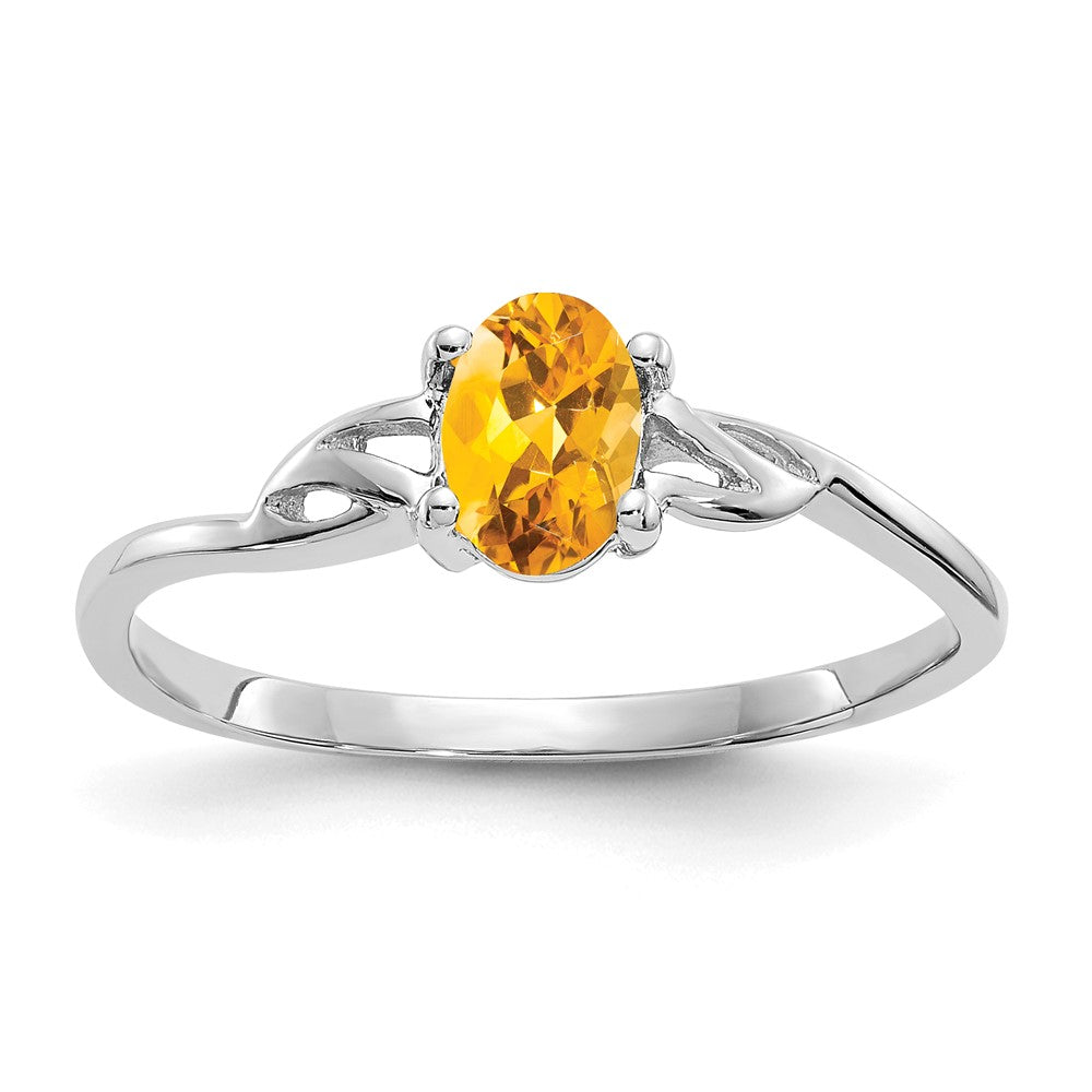 14k White Gold Citrine Birthstone Ring