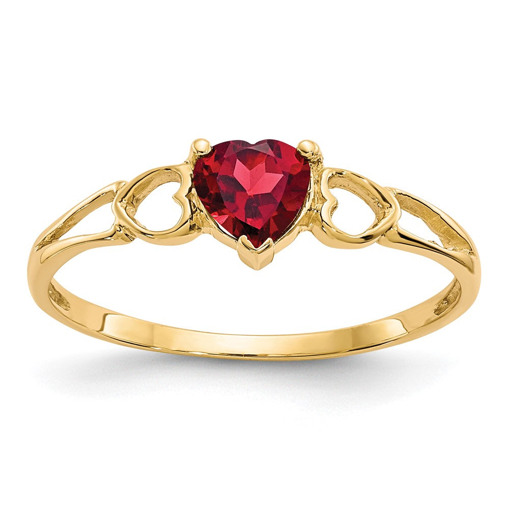 14K Yellow Gold Garnet Birthstone Ring