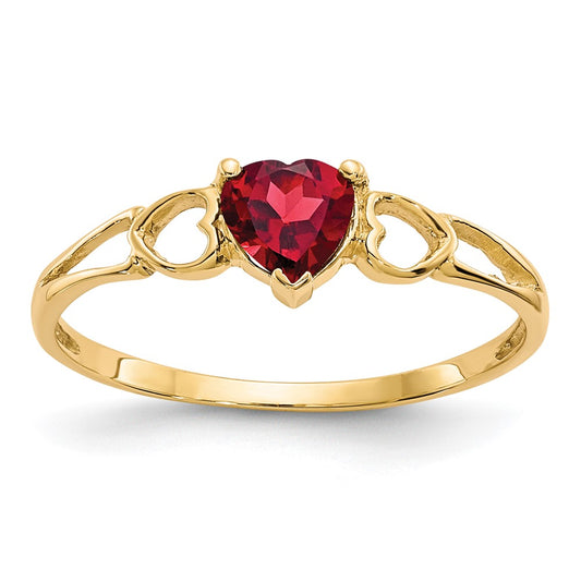 14K Yellow Gold Garnet Birthstone Ring