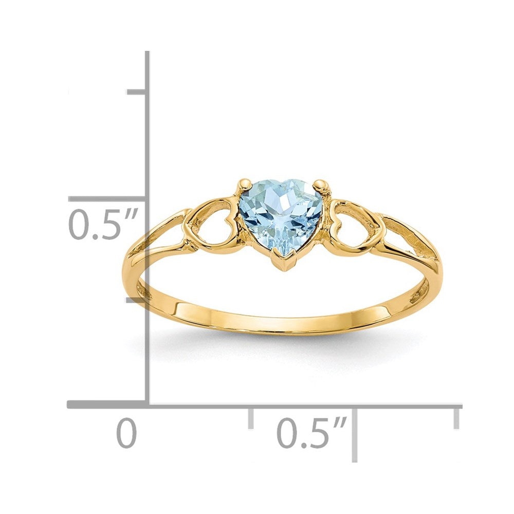 14K Yellow Gold Aquamarine Birthstone Ring