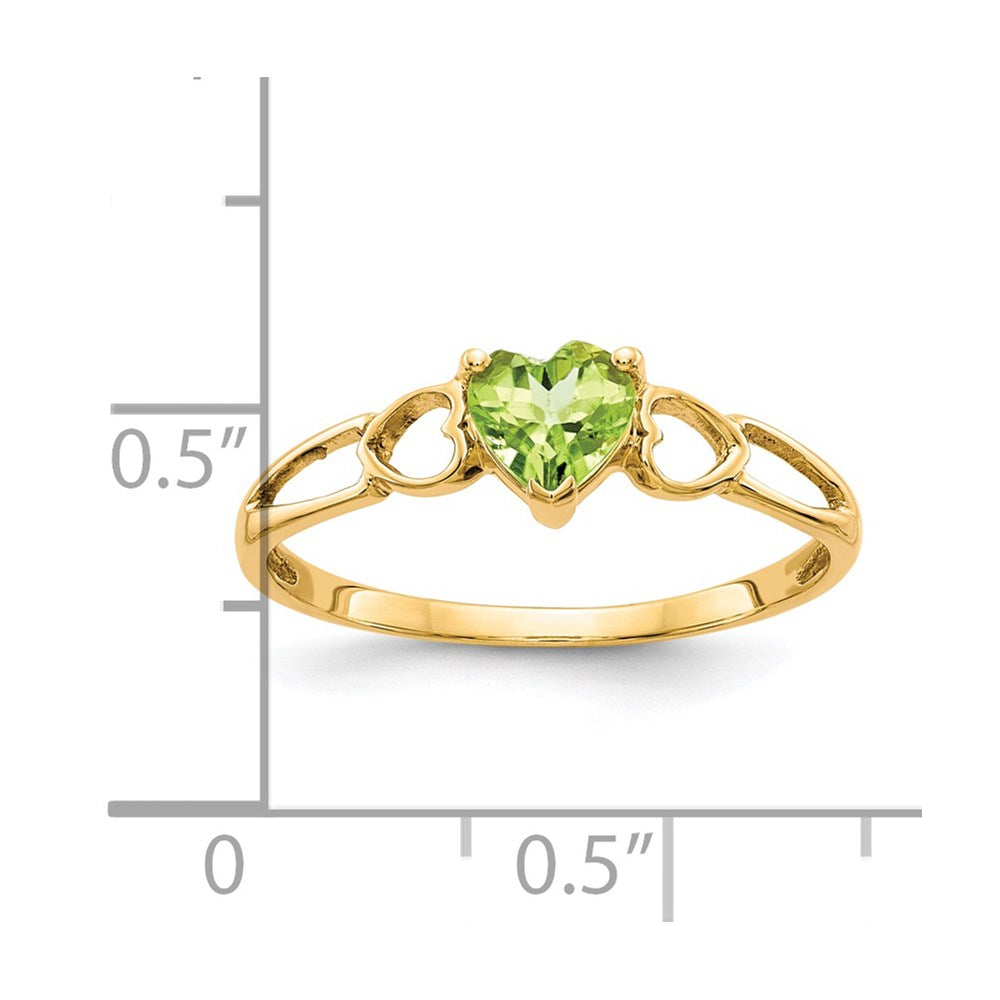 14K Yellow Gold Peridot Birthstone Ring