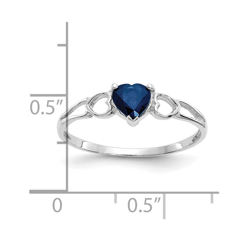 14k White Gold Sapphire Birthstone Ring