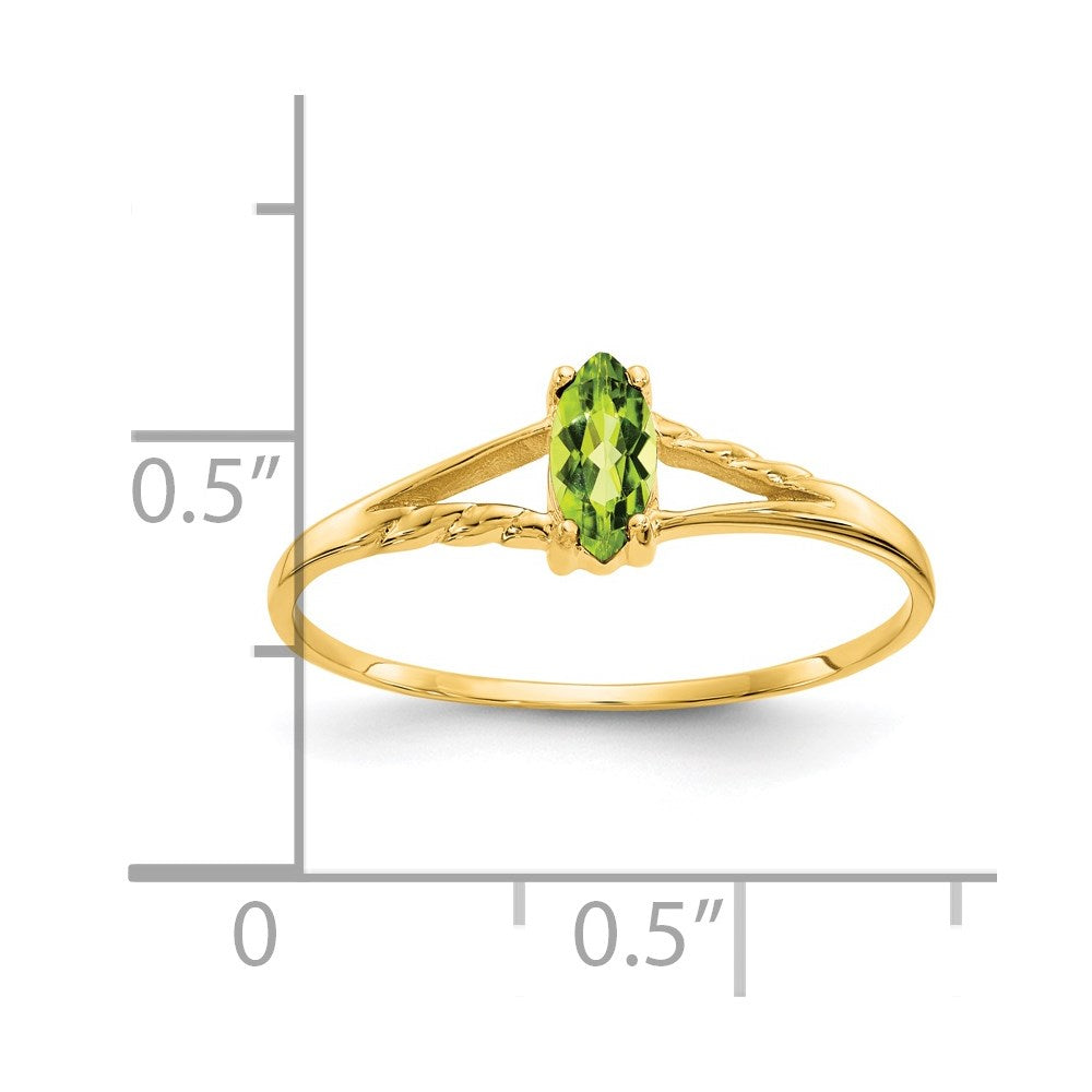 14K Yellow Gold Peridot Birthstone Ring