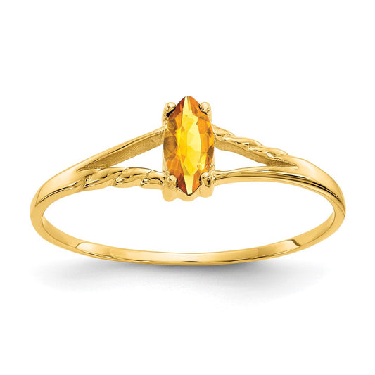 14K Yellow Gold Citrine Birthstone Ring