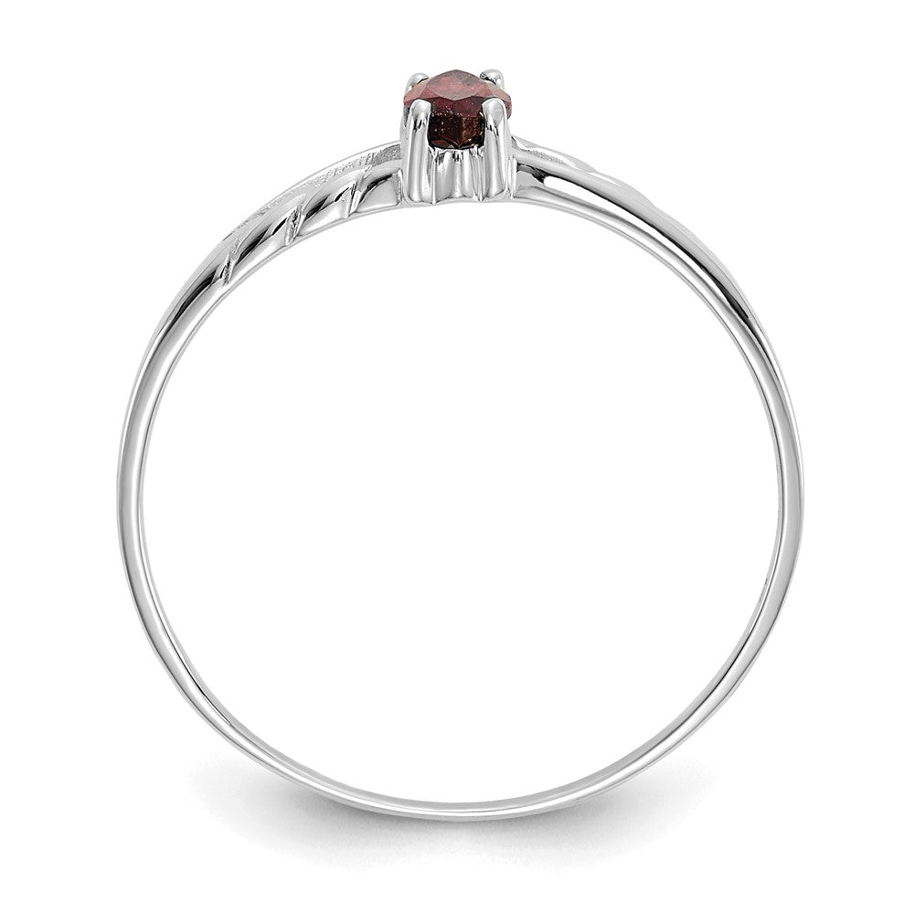 14k White Gold Garnet Birthstone Ring