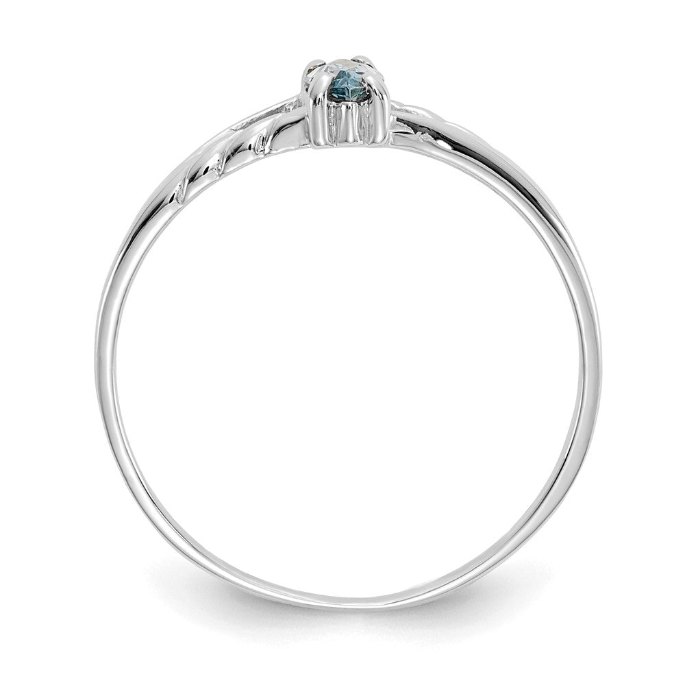 14k White Gold Aquamarine Birthstone Ring