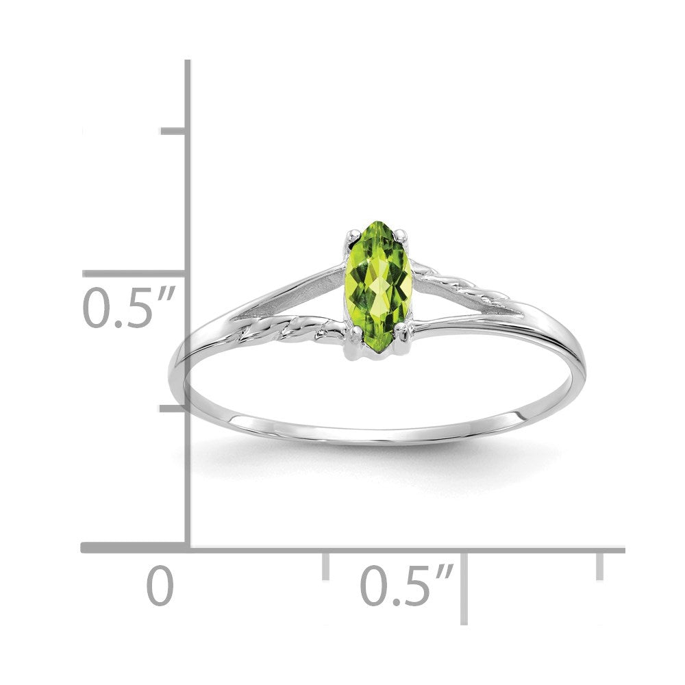 14k White Gold Peridot Birthstone Ring