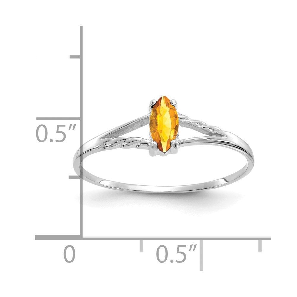 14k White Gold Citrine Birthstone Ring