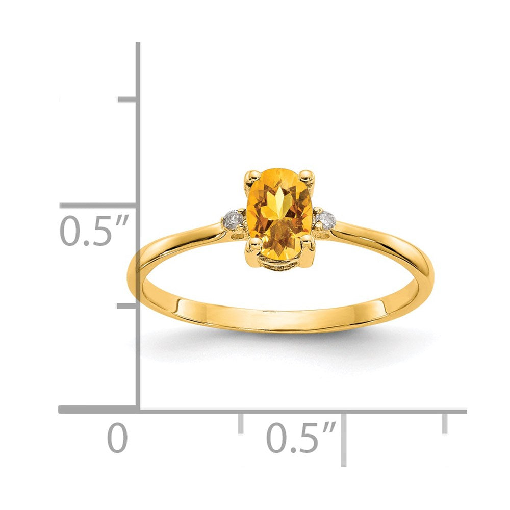 Solid 14k Yellow Gold Simulated CZ & Citrine Birthstone Ring