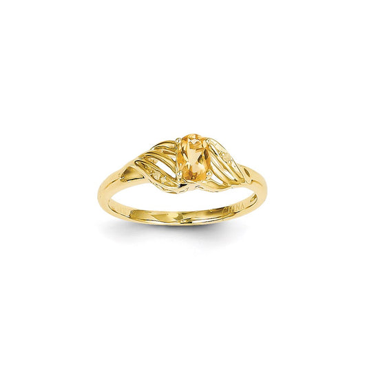 14k Yellow Gold Citrine Diamond Ring