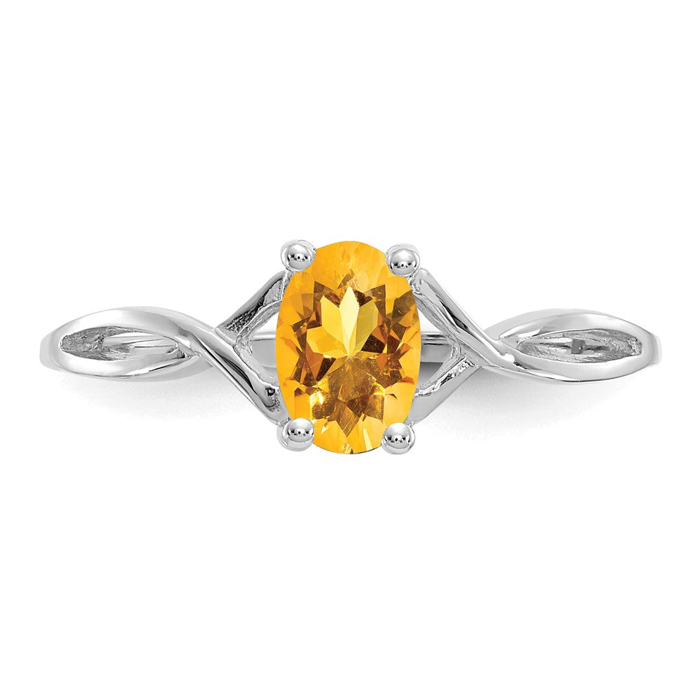 14k White Gold Citrine Birthstone Ring