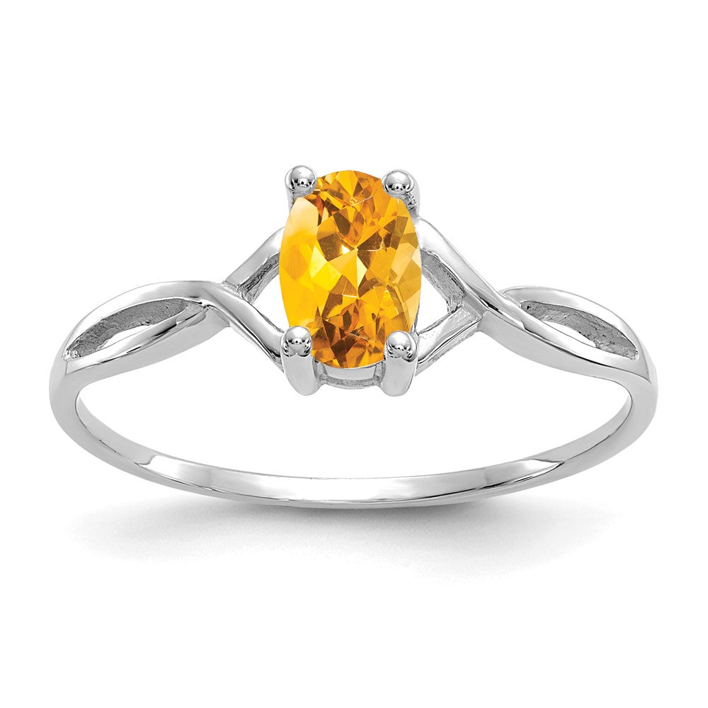 14k White Gold Citrine Birthstone Ring