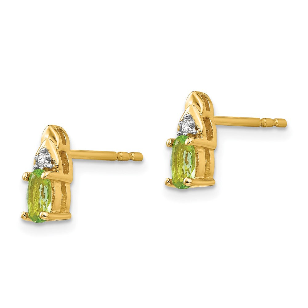 14K Diamond and Peridot Earrings