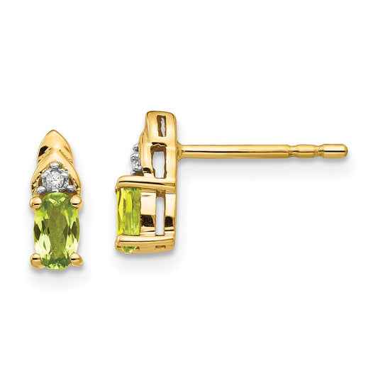 14K Diamond and Peridot Earrings