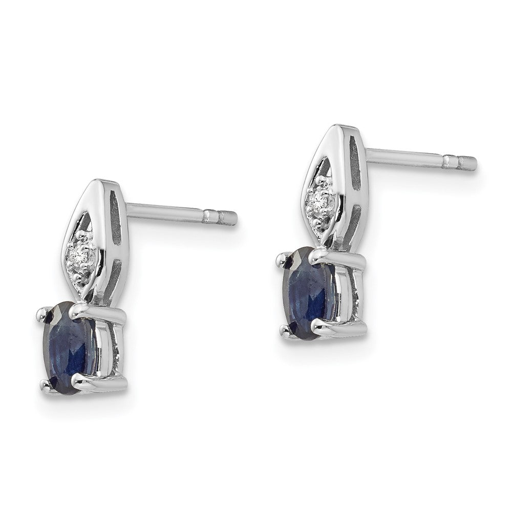 14k White Gold Sapphire Diamond Earring