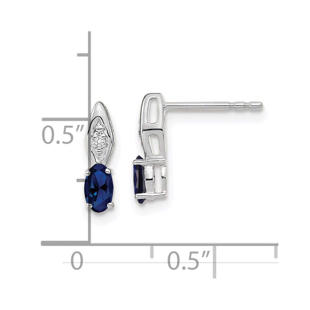 14k White Gold Sapphire Diamond Earring