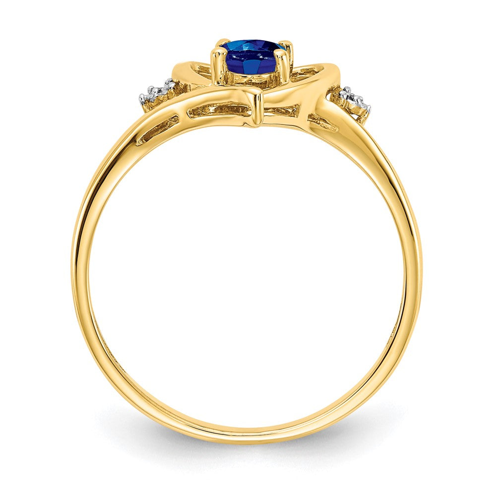 10K Yellow Gold Real Diamond & Sapphire Ring