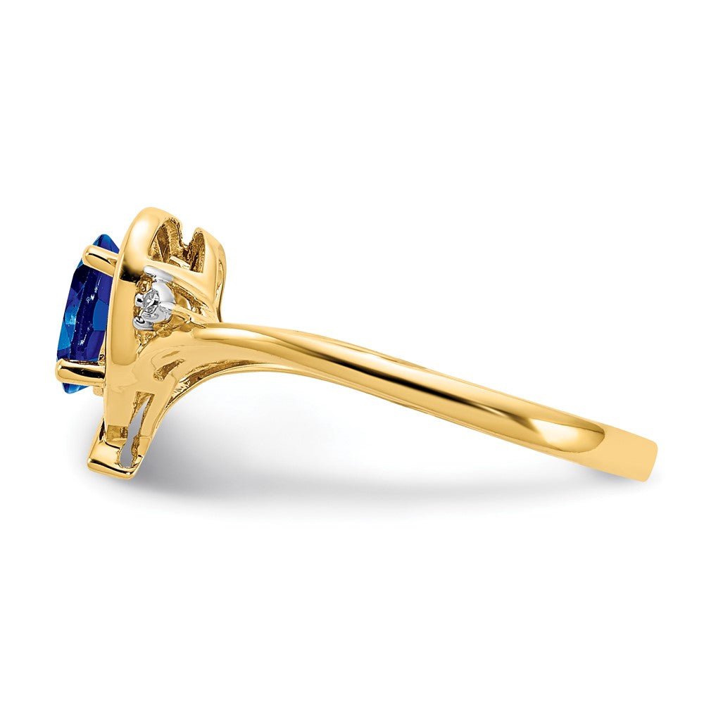 10K Yellow Gold Real Diamond & Sapphire Ring